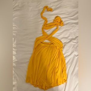 FREE PEOPLE EACH Yellow Redondo Convertible Romper Sz M